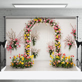 Lofaris Floral Arch White Walls Elegant Wedding Backdrop